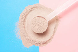scattered-protein-and-measuring-spoon-on-blue-and-2025