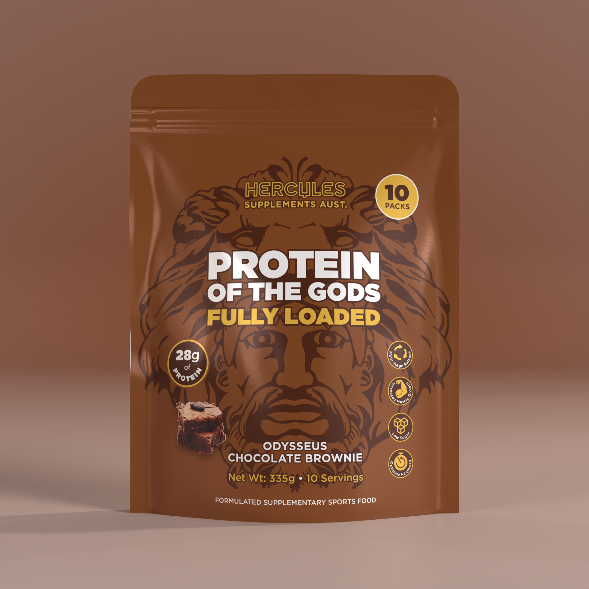 Protein of the Gods - Fully Loaded Chocolate Brownie loaded protein -10 Pack