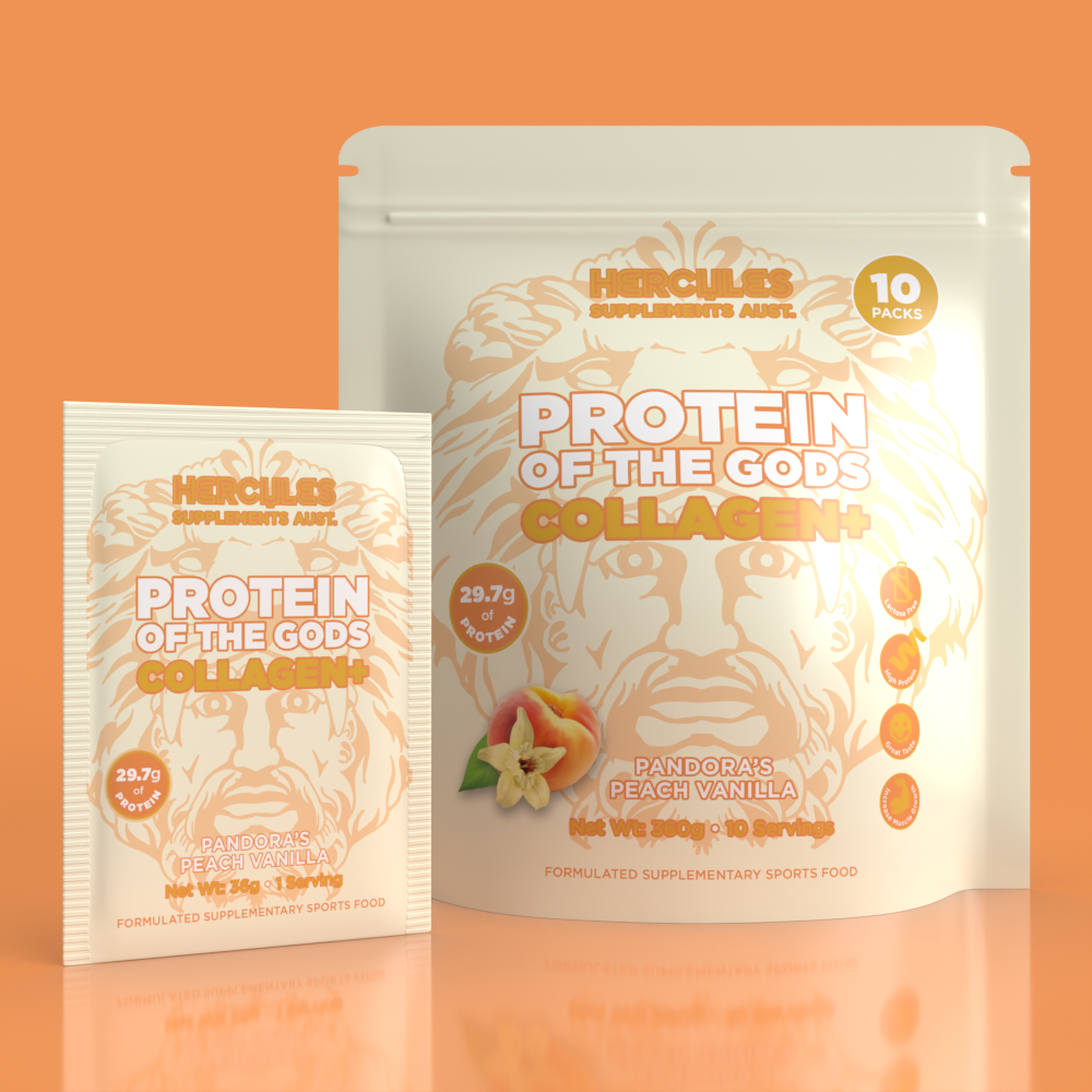 Protein of the Gods Collagen Plus - Pandoras Peach Vanilla - 10 pack