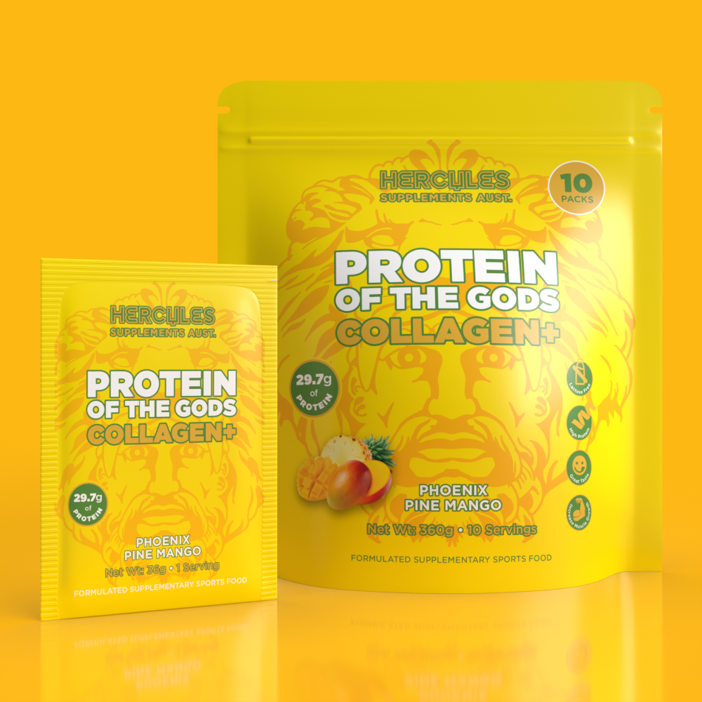Protein of the Gods Collagen Plus - Phoenix Pine Mango - 10 pack