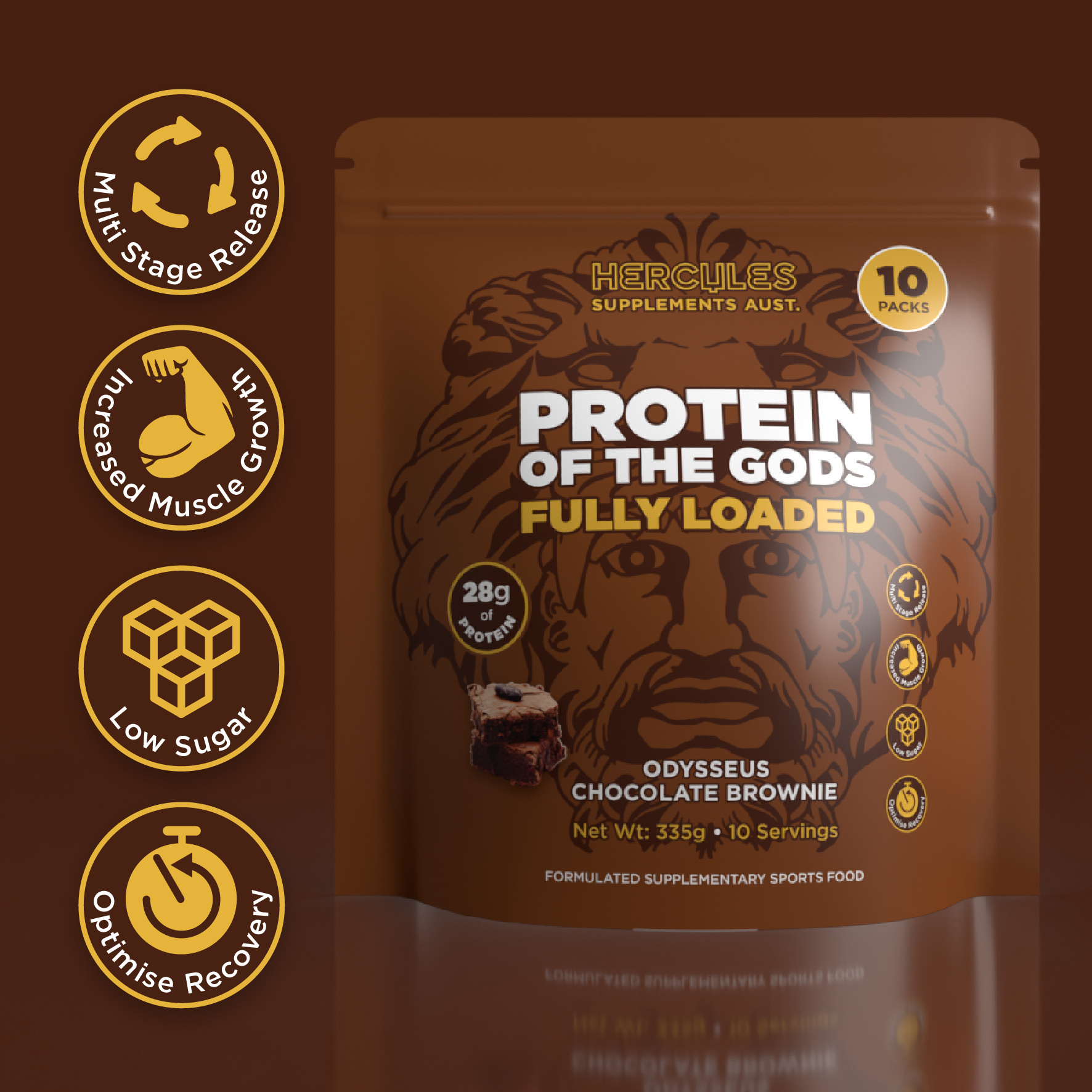 Protein of the Gods - Fully Loaded Chocolate Brownie loaded protein -10 Pack