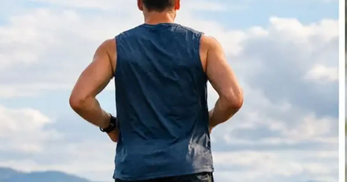 Endurance runner on a long marathon training run through a city park